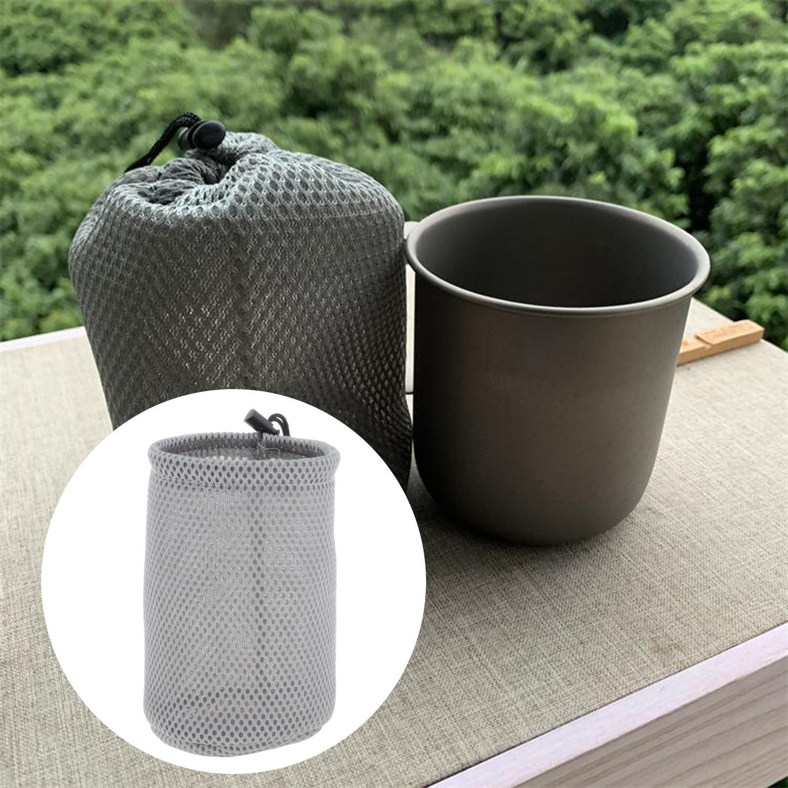 Portable Mesh Drawstring Bag Stuff Storage Sack Carry Case Pot Pan Carrier Pouch Organizer for Travel Outdoor Camping Hiking