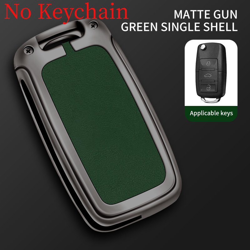 Custodia per chiave auto in metallo pelle Shell per VW Volkswagen Polo Golf 4 5 6 Passat Tiguan Jetta per Skoda Octavia Seat Leon Altea - Sc27c66d22b79460db7398650cdef9c21L