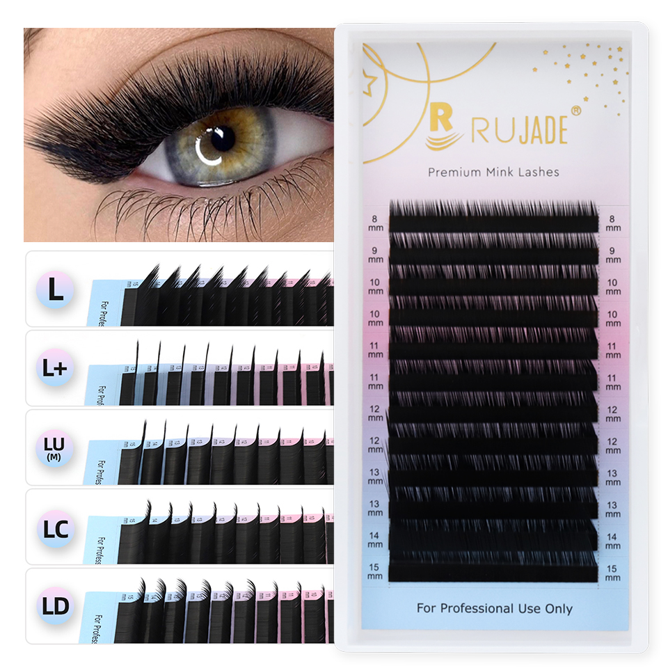 Best of RUJADE L / L+ / LC / C / CC / D / DD / LD / LU(M) Curl Individual Eyelash Extension Matte Black Soft Korean Pbt L Makeup Lashes Faux Mink Cilios Reviews & Tips