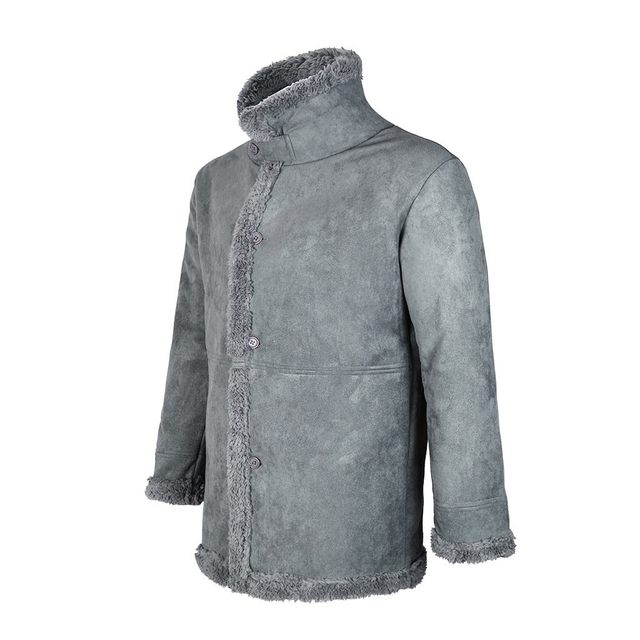 Gmiixder-abrigo de lana para hombre, chaqueta de oveja gruesa hasta la  rodilla, rompevientos largo, cálido, de piel, para exteriores, invierno,-20  grados - AliExpress