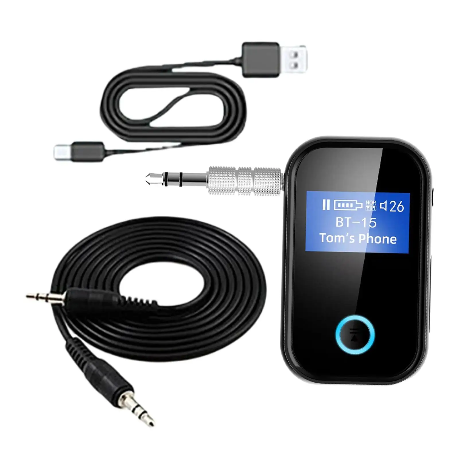 Portable Car Bluetooth 5.0 Transmitter Receiver HD Stereo Sound 3.5mm AUX Audio Adapter for Phone Sound System Music Streaming