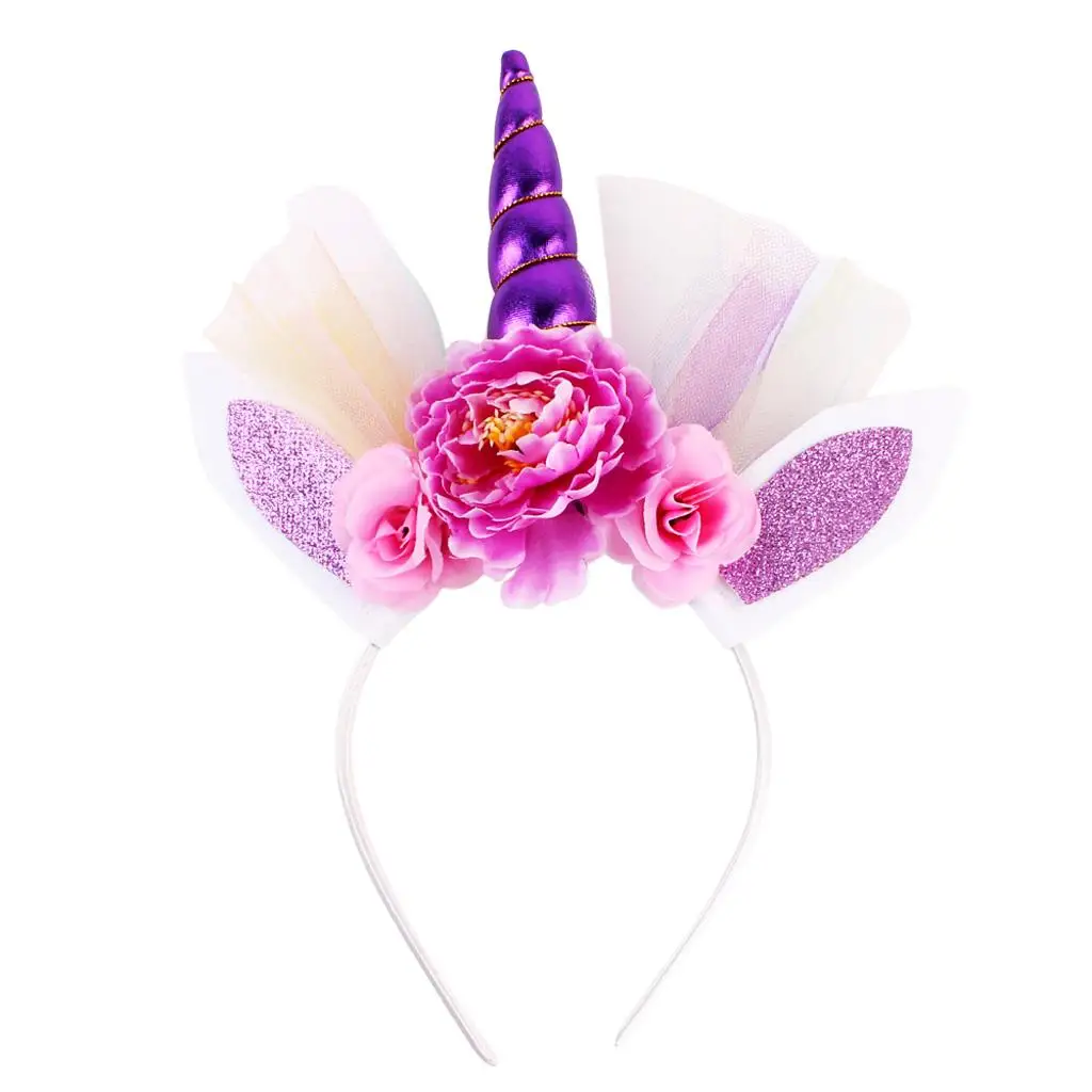 Lovely Unicorn Horn Head Party Kid Hair Hoop Headband Fancy Dress Cosplay Girls