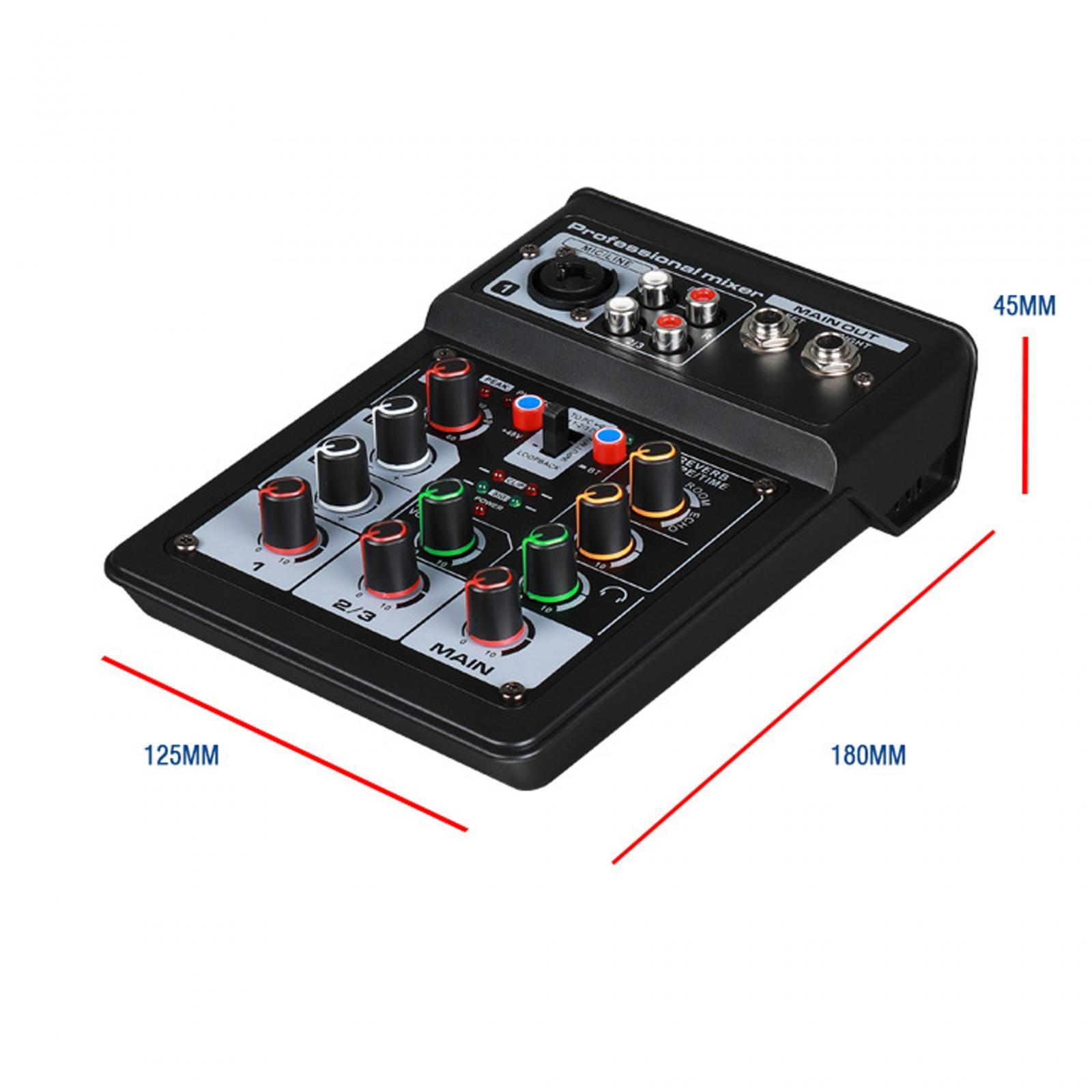 Professional Audio Mixer Compact Computer Input DJ Controller Mixing Console USB Bluetooth for Karaoke Home Stage KTV Sound Card