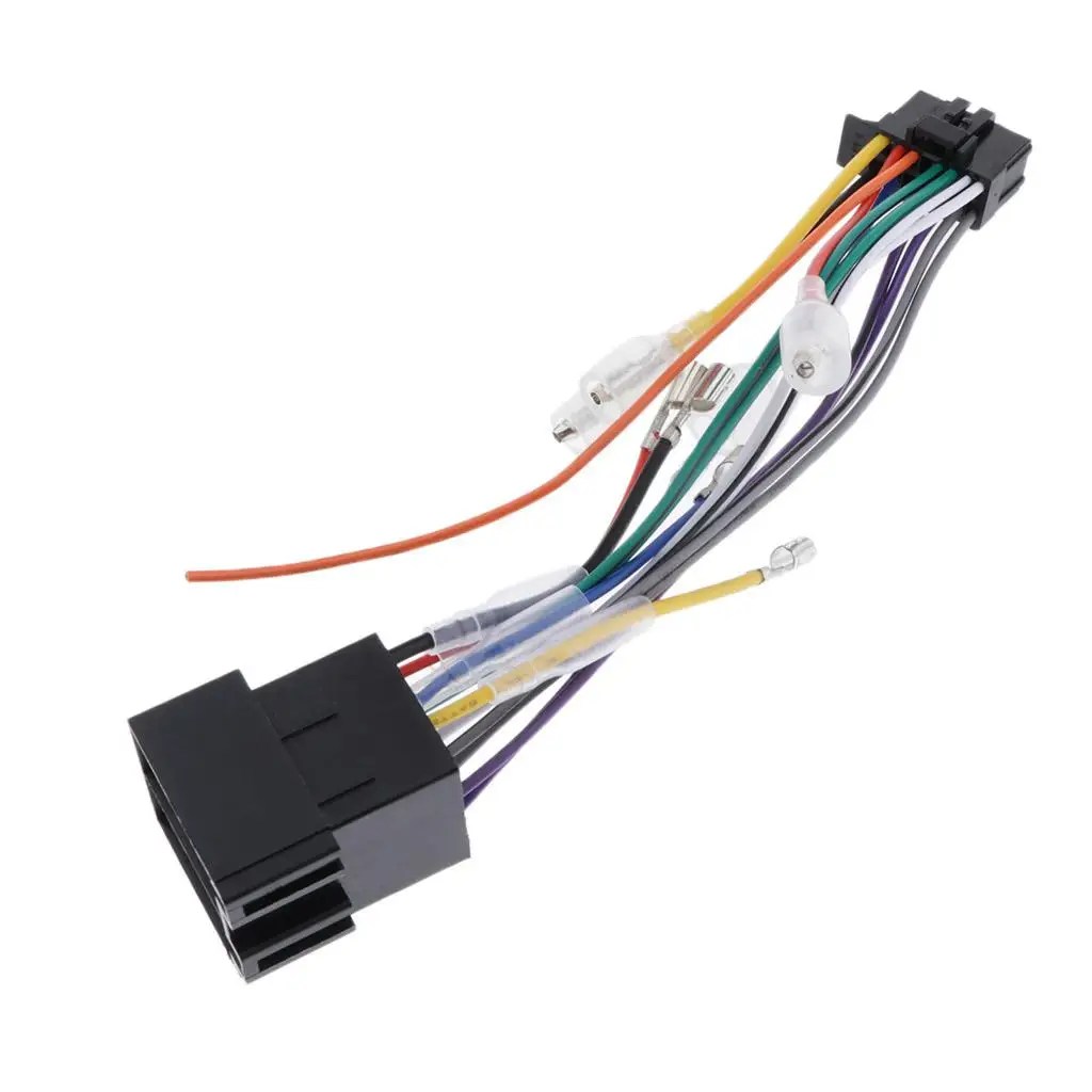 Car CD Stereo 16Pin ISO  Harness Wiring Plug Connector Cord Sockets