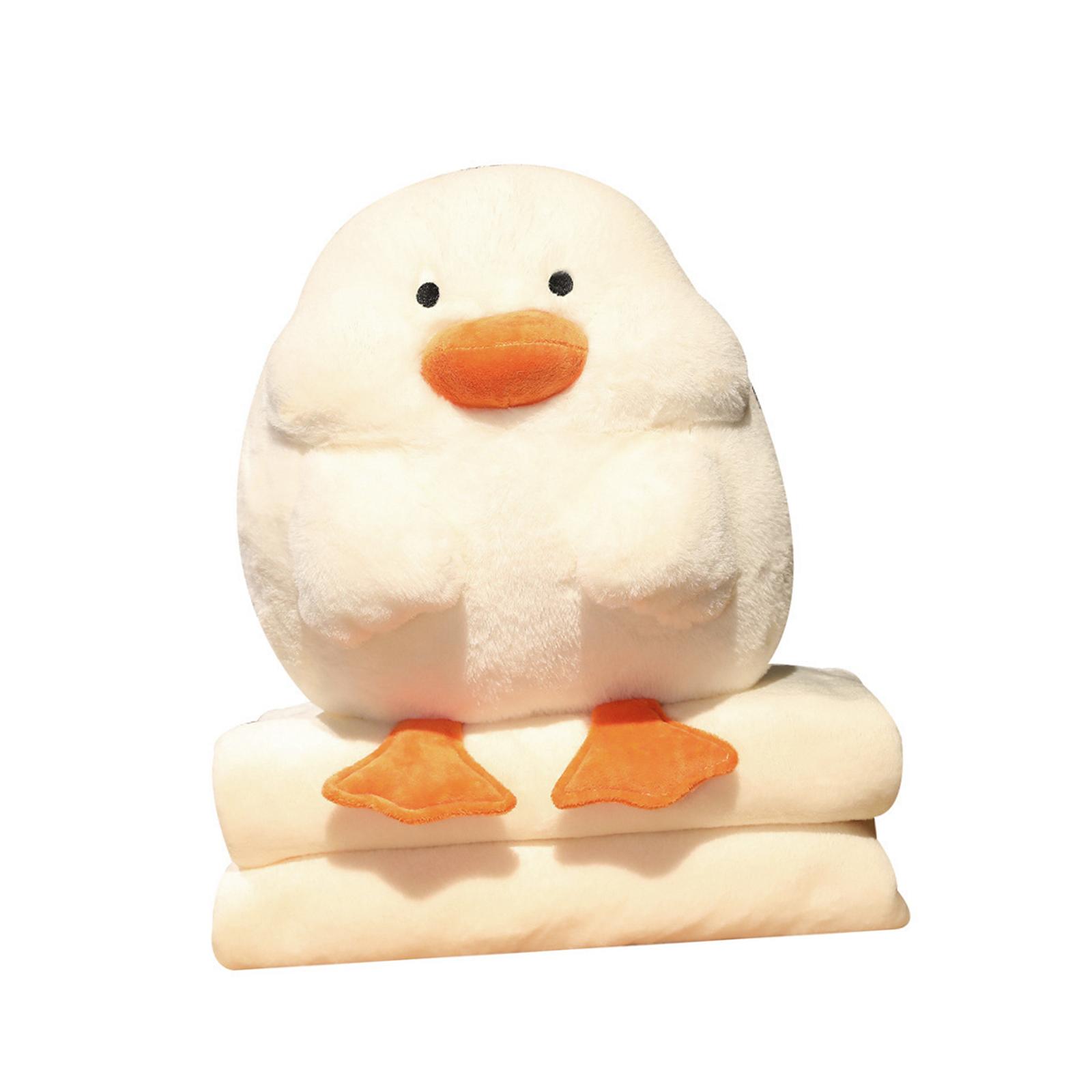 Duck Plush Pillow Hand Warmer with Blanket Sleeping Pillow for Car Room