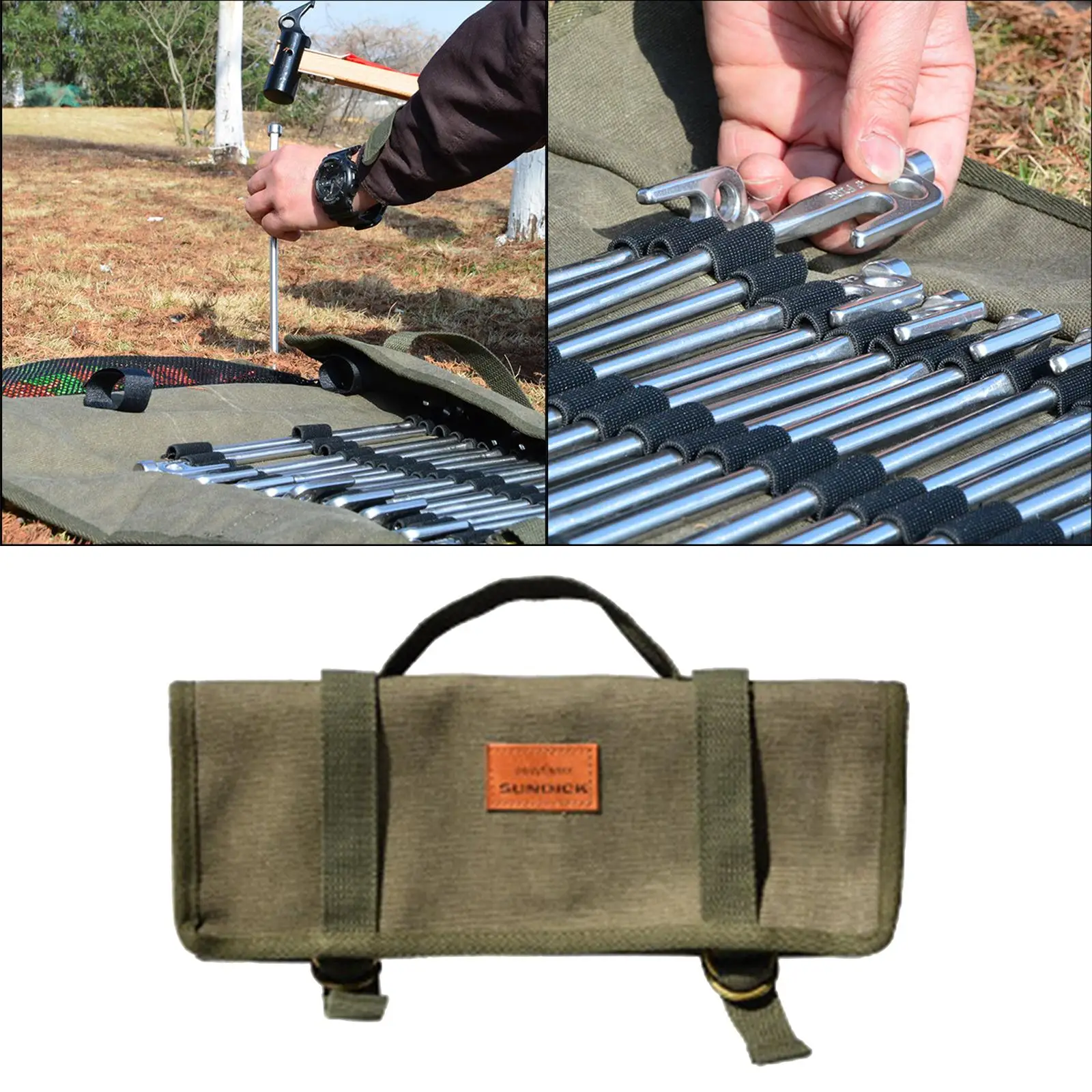 Cloth Tent Stake Storage Bag Outdoor Portable Camping Case  Pegs Camping Hiking Tent Stakes Nails Save Space Practical Durable