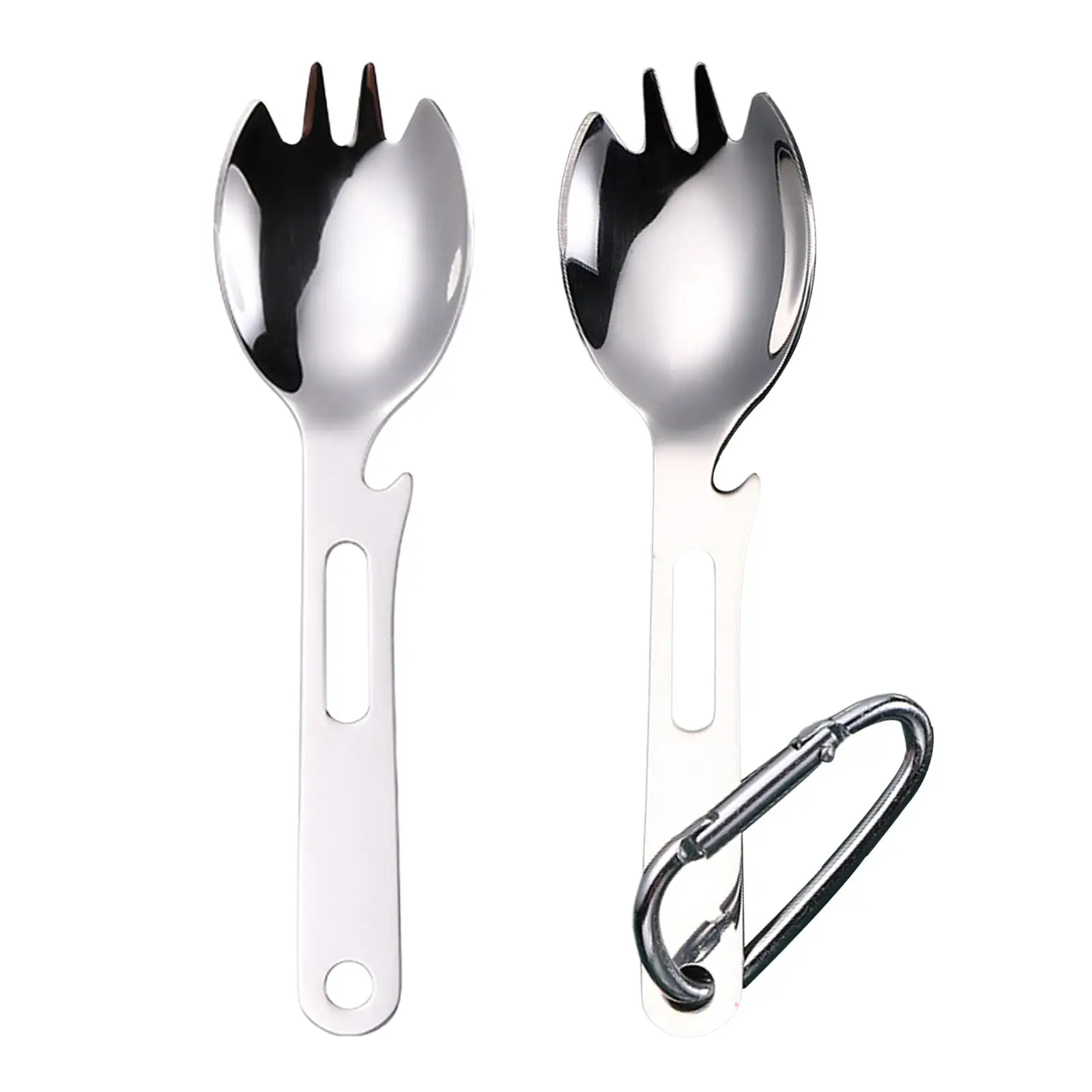 Multifunctional Spork Spoon Can Opener Wrench Cutlery Utensils Stainless Steel