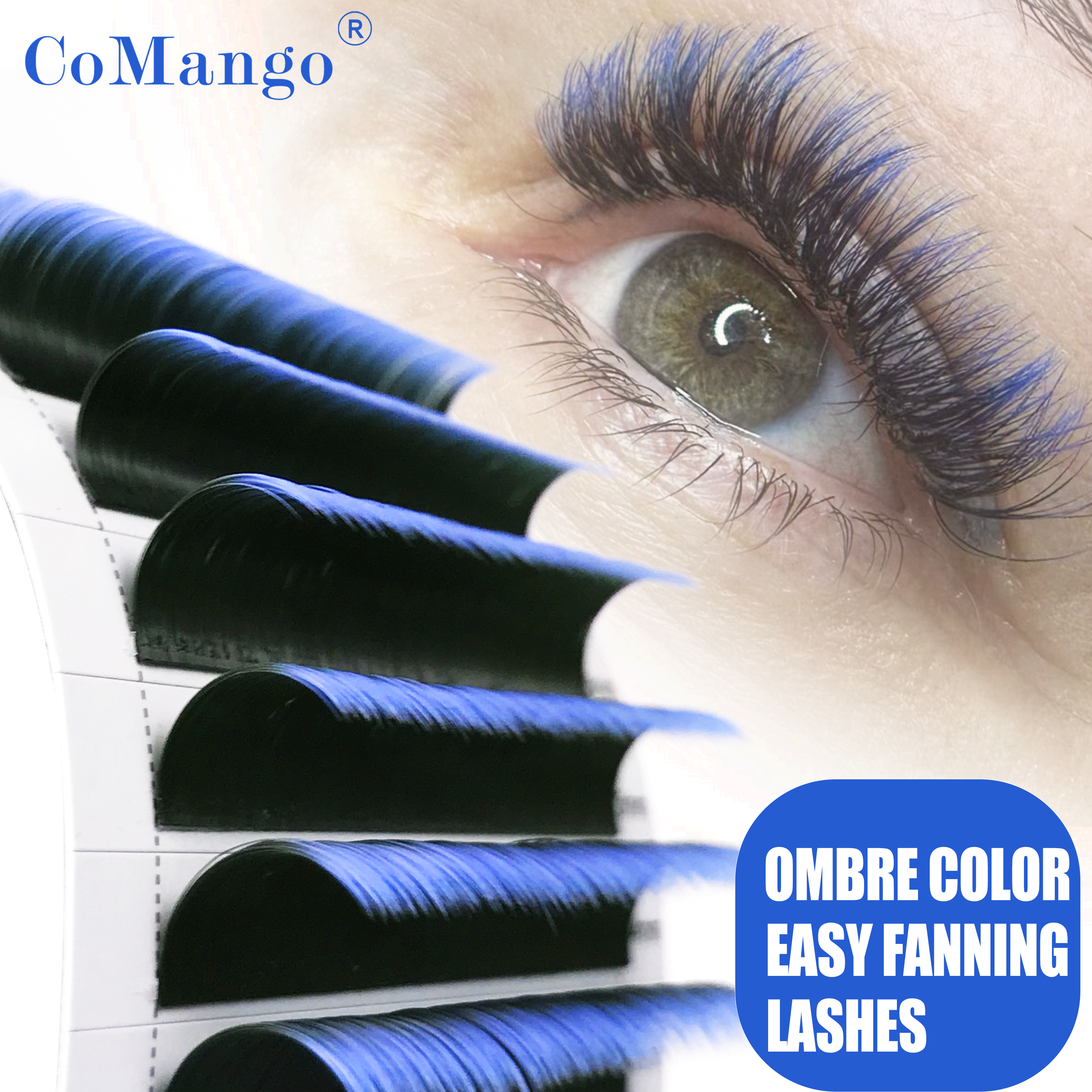 Best of CoMango Ombre Colored Lashes Extension Easy Fan Volume Gradient Pink / Blue / Green / Purple Natural Soft Colorful Easy Fanning Lashes Reviews & Tips