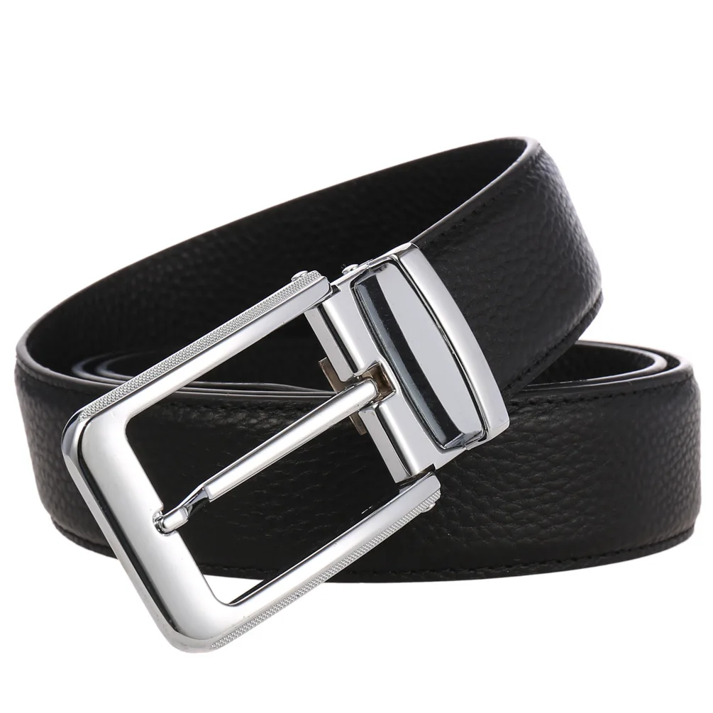 genuine leather belt New Men's Business Simple Needle Buckle Belt Men Rotary Needle Buckle Leather Belt Leather Suit Belt 3.4cm Mens Belts Luxury mens fashion belts