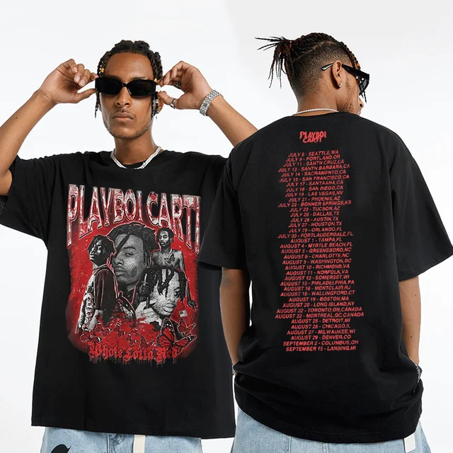 Rapper Playboi Carti New Album Whole Lotta Red Graphic Logo Tshirt  Streetwear Mens Hip Hop T Shirt Men Women Fashion T-shirts - AliExpress