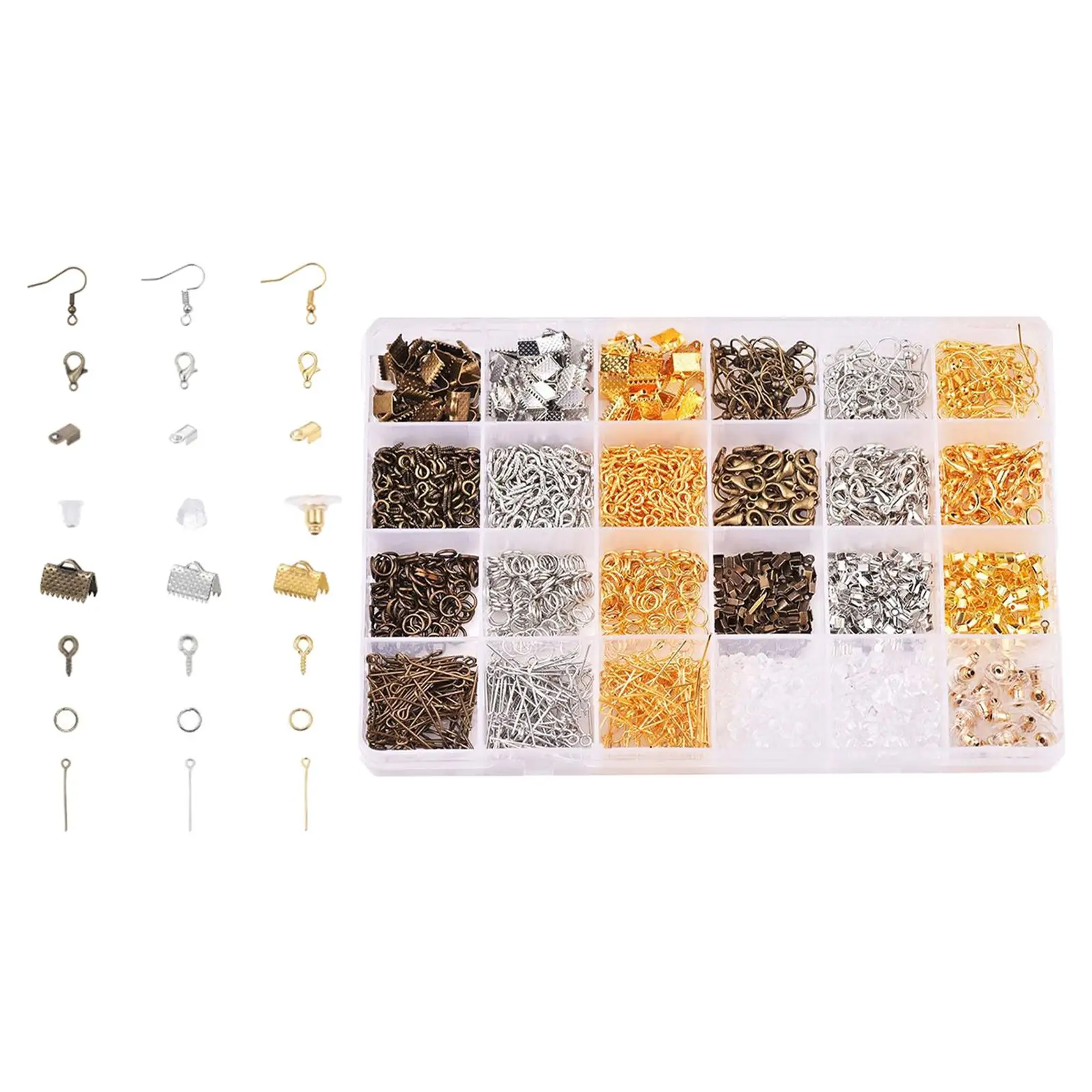 1700x Earring Making Supplies Kit Eye Pins Earring Hooks Earring Finding for Necklace Handmade Crafts Jewelry Making Repair