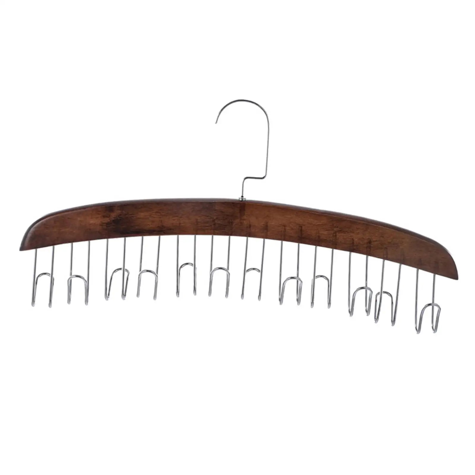 Wooden Tie Hangers Space Saving Closet Storage Hanging Organizer Hook with 12 Hooks for Bow Ties Hats Tank Tops Women
