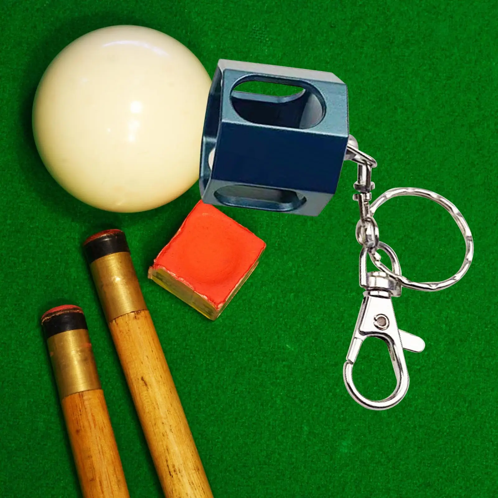 Pool Cue Chalk Holder with Keychain Snooker Accessories Chalk Carrying Case