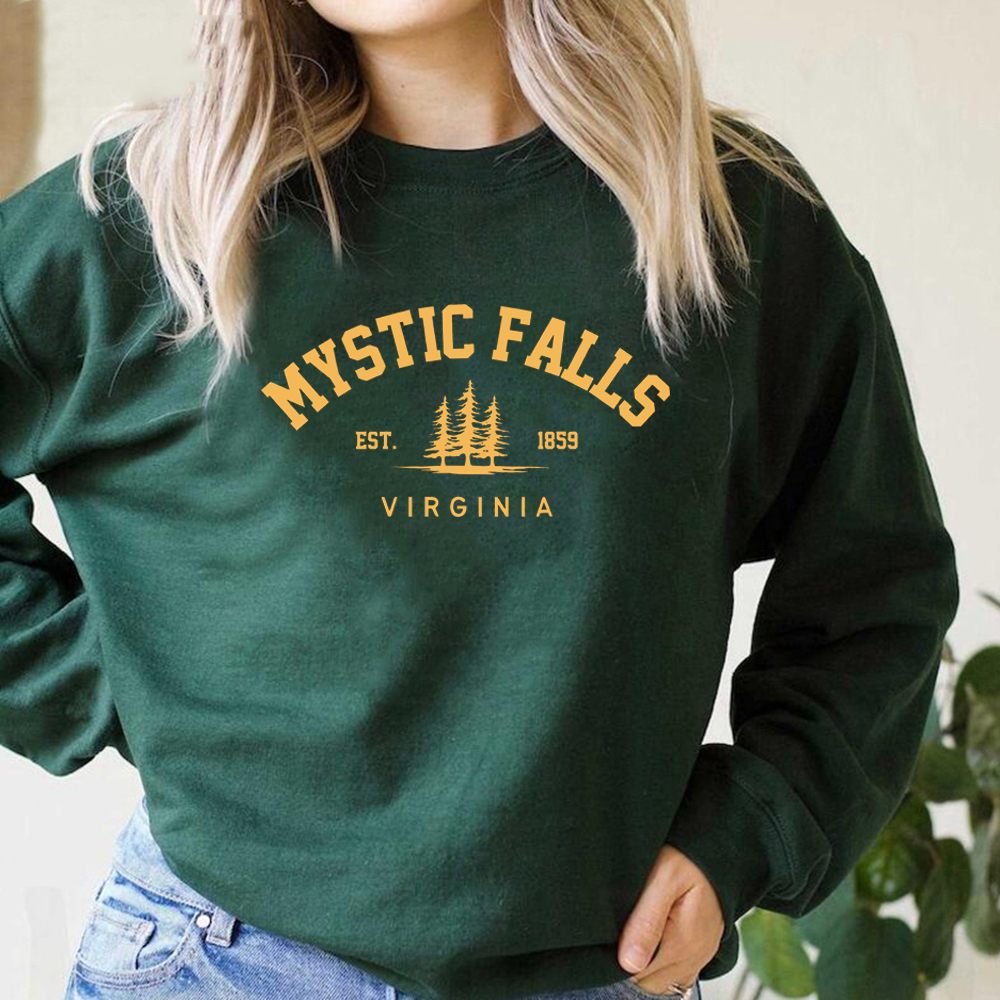 mystic falls virginia moletom com capuz unisex manga longa crewneck pullovers hoodies camisola casual para fãs de vampiros