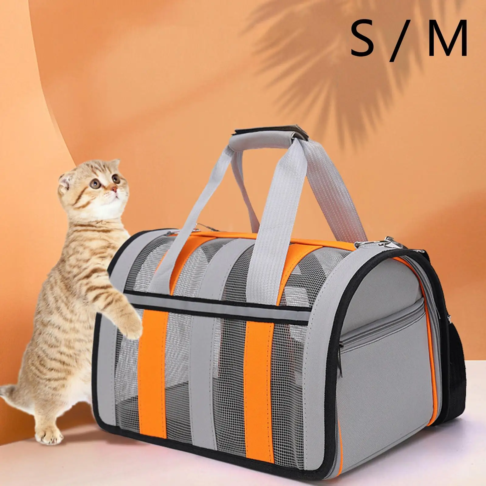 Large Pet Carrier Bag Folding Dog Cat Carrier Breathable Cat Nest Indoor