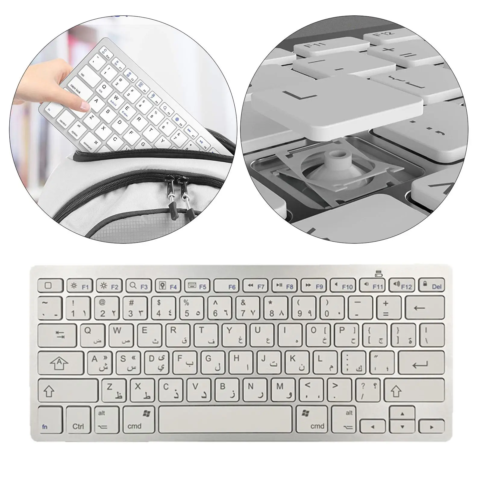Portable Mini 78-Key Keyboard,   3.0 Arabic Keyboard Touchpad for IOS/Android/Windows