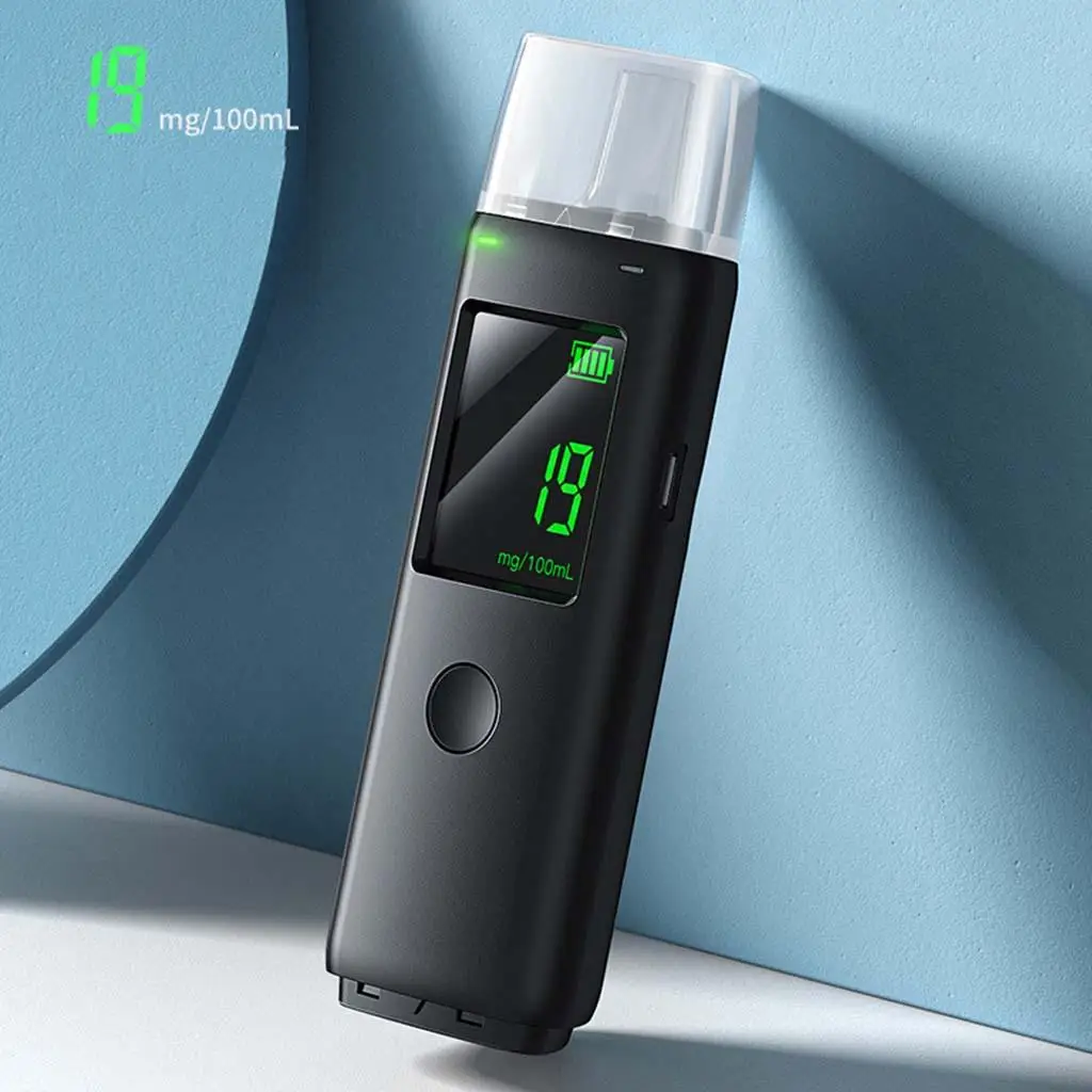 Breathalyzer LCD Display High Sensor USB Charge Personal Use Alcohol Test Kit Quick Test Keychain Alcohol Breathalyzer for Home