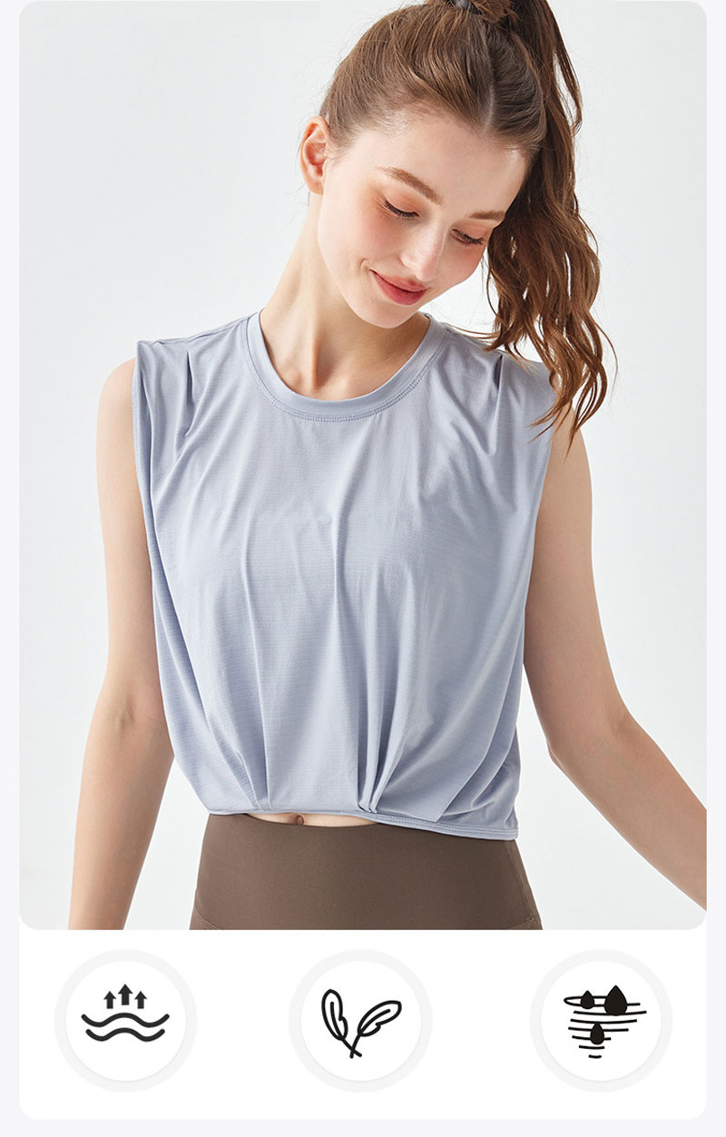 Leichtes Sport-Tanktop für Damen – atmungsaktives, ärmelloses Yoga-Workout-T-Shirt für Fitness – Detail 1