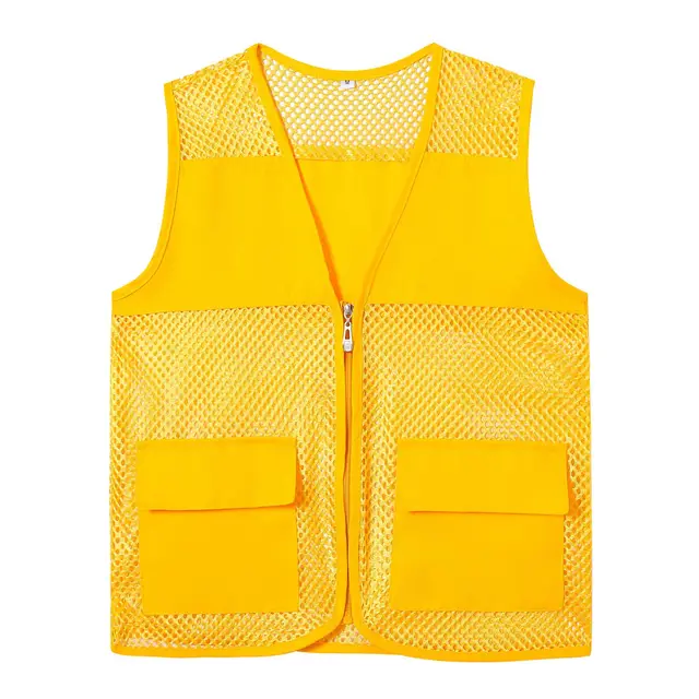 Pulcykp Breathable Mesh Vest Activity Work Vest Coats V-Neck Men