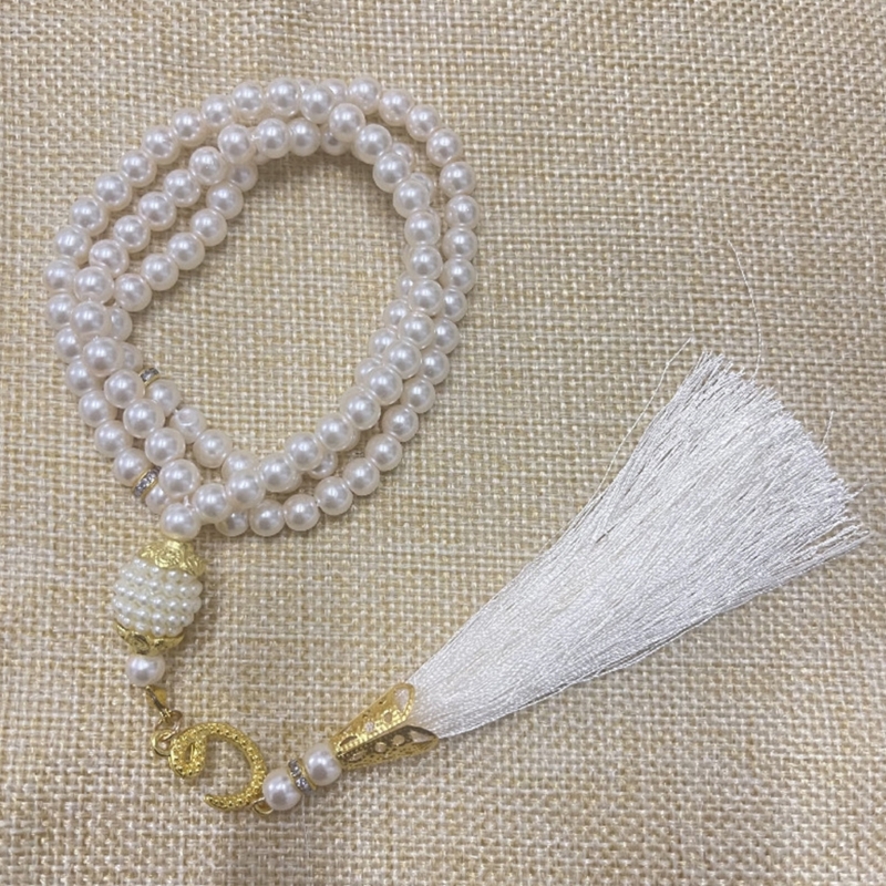 6mm Allah Mohammed Rosenkranz Tasbih Muslimischen Gebet Perlen Türkische 99 Perlen Perlen Charme Misbaha Meditation Armband Halskette Y08E – Detail 4