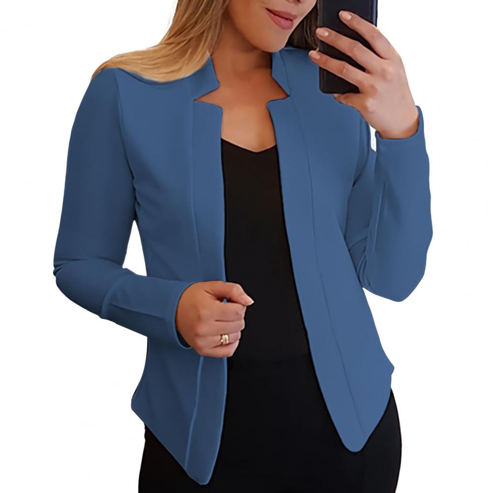 Title 14, Einfarbig Slim Fit Frauen Blazer Jacke Kerb Kra...