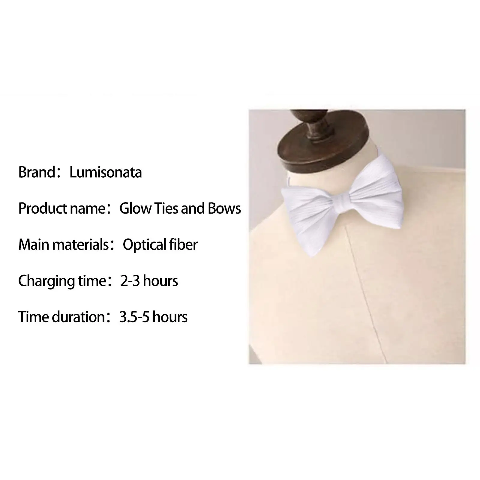 USB Lighting Neckties Decorative LED Colorful Luminous Bow Tie for Festival