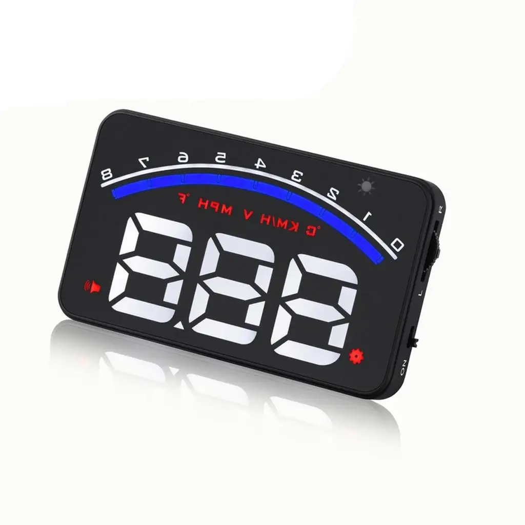 M9 OBD2 Multi-color Car HUD Head Up Display Speed Fuel Tank Water Temp Warning Speedometer