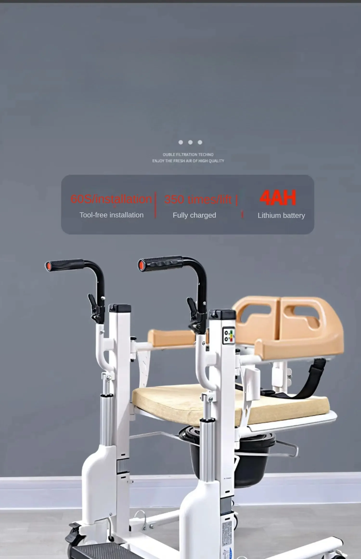 Lift paralyzed elderly care machine, multifunctional hydraulic electric lift seated wheelchair