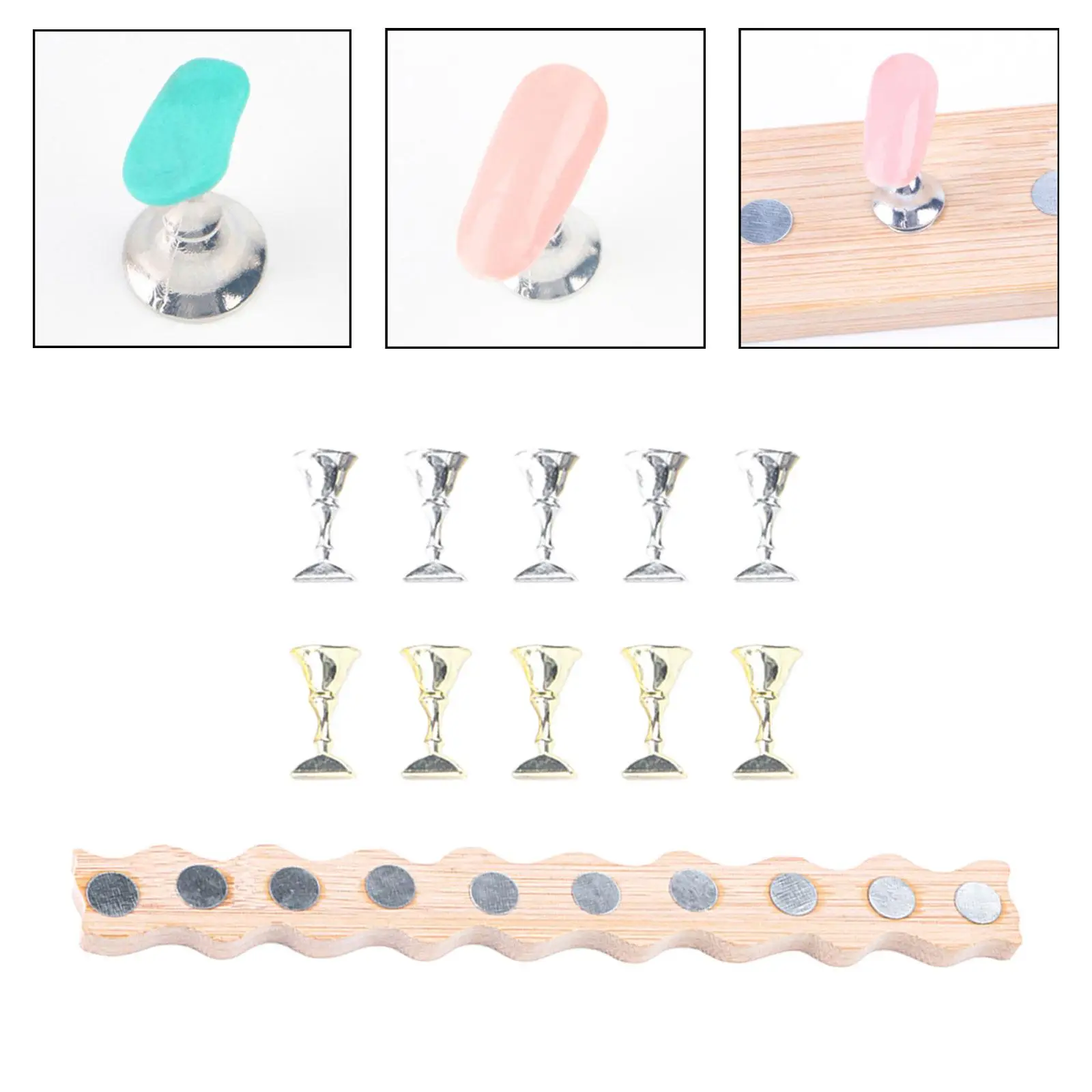 Nail Stand Nail Art Supplies Reusable Nail Showing Shelf Nail Tip Art Display Holder for Training Practice Manicurists Beginner