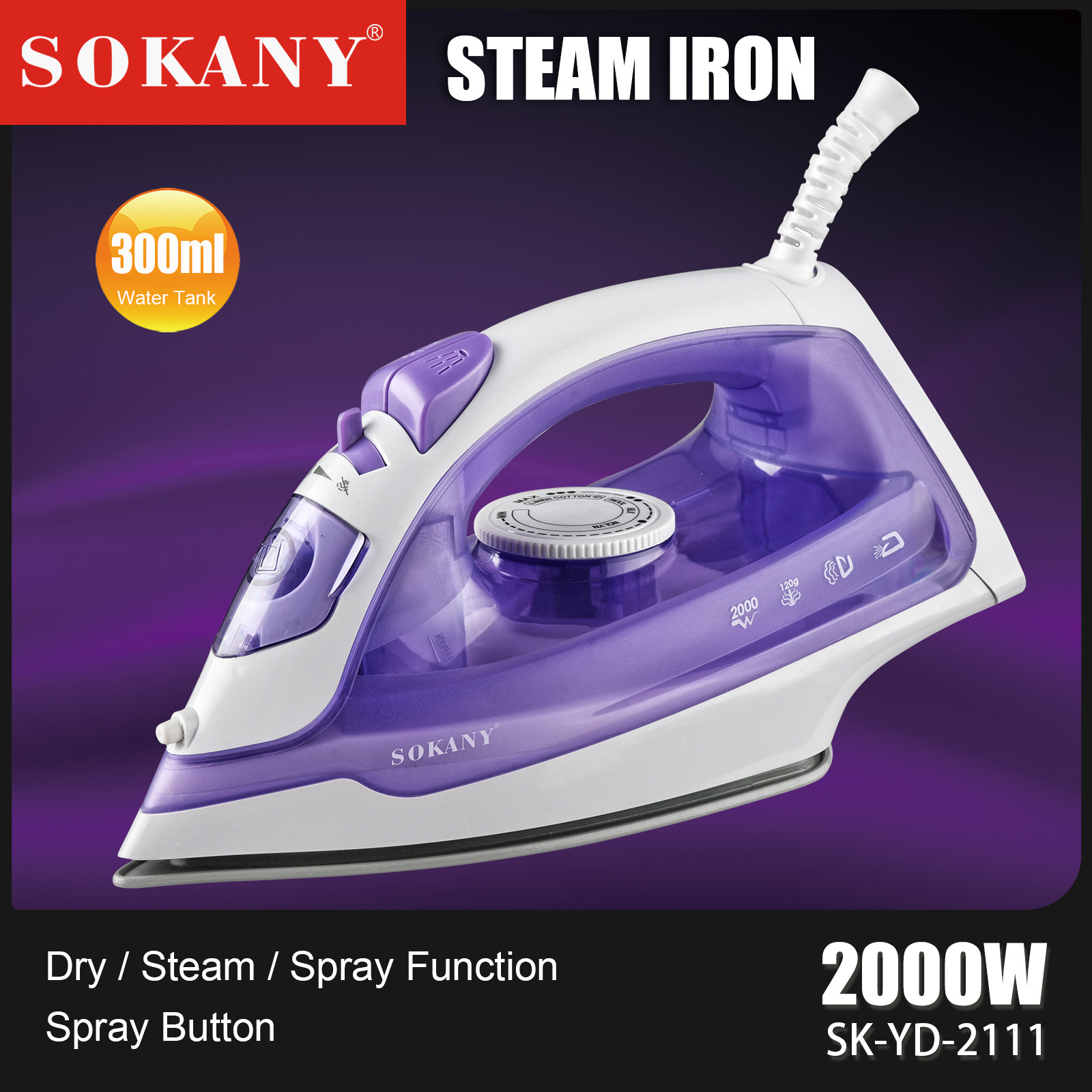 Title 6, SOKANY 2111 household electric iron multi-funct...