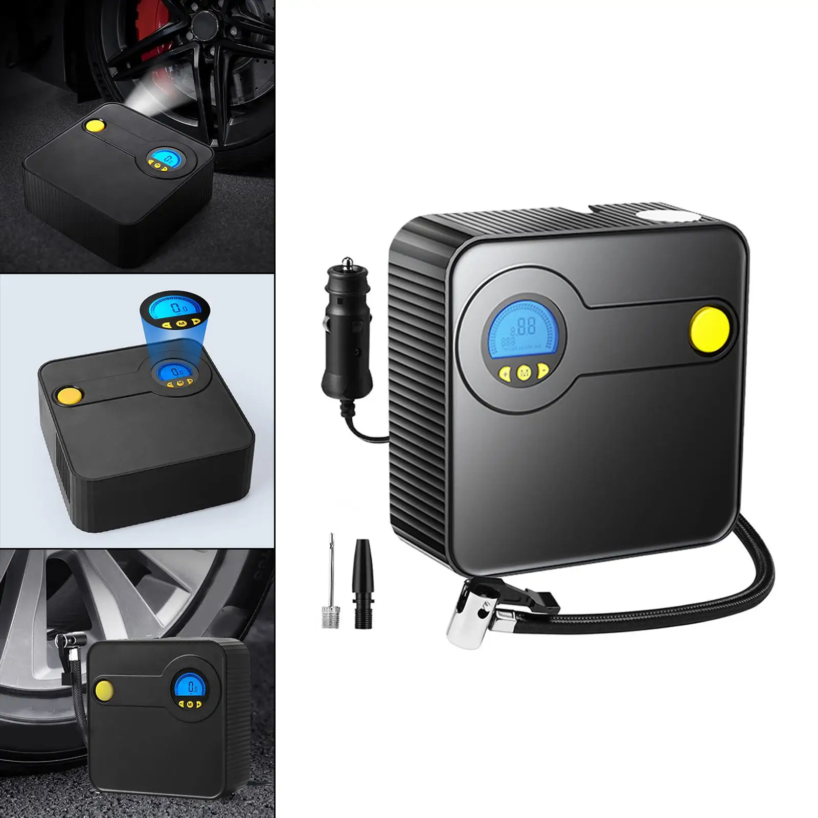 Car Air Compressor Tire Inflator Electric with LED Light Air Pump for Bicycle Inflatables Home