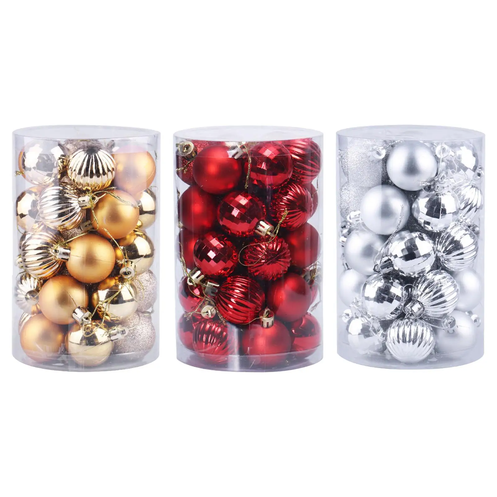 34x Shatterproof Christmas Balls Decorative Pendants Christmas Ornaments Set for Engagement Holiday New Year Indoor Party