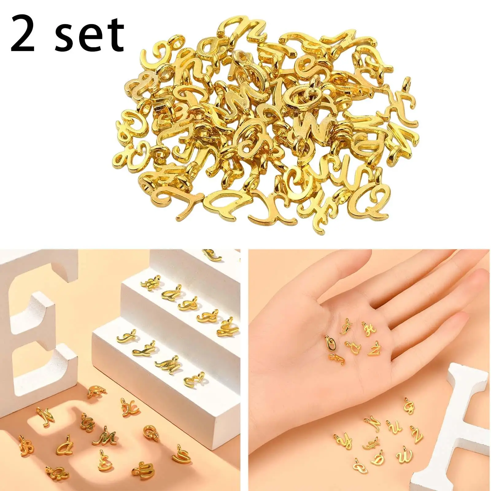 26 Pieces Alphabet Pendant Charms A-Z Letter Charms for Jewelry Making