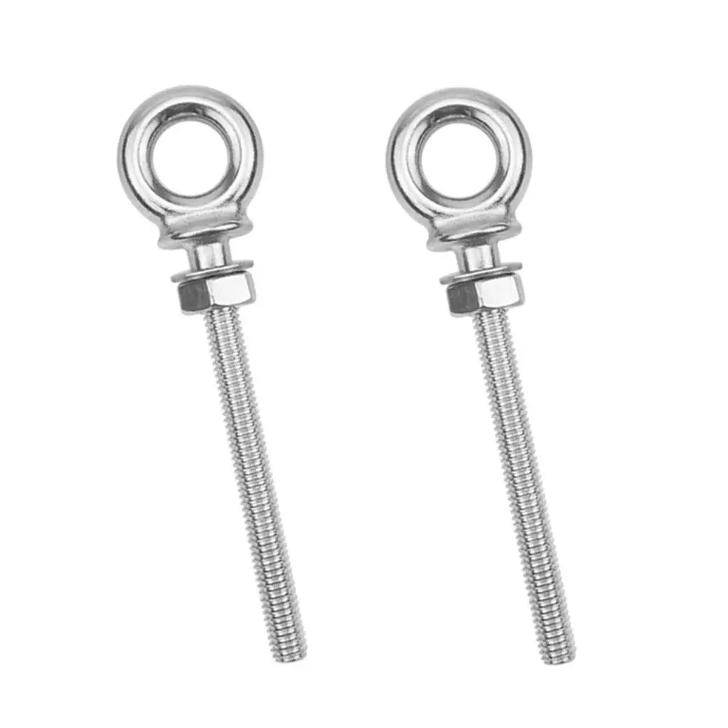 Set Of 2pcs Stainless Steel Eye Bolts Boat Part M8x80mm