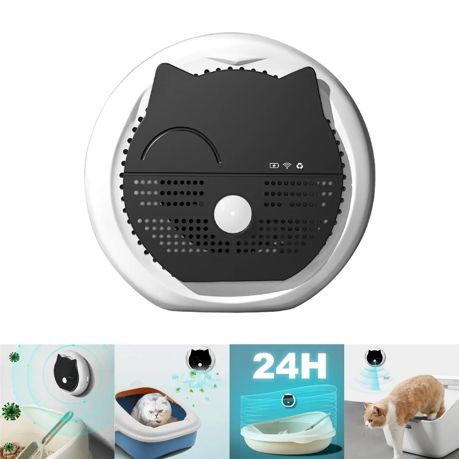 Cat Litter  USB Rechargeable  Odor  ,Potent  of Odor Easy to Install with & Fragrance