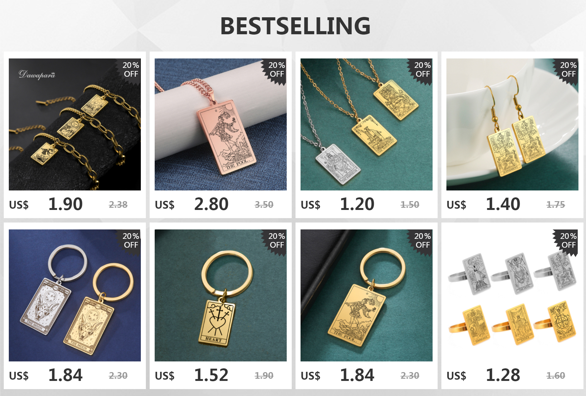 Dawapara Vintage Die Großen Arcana Anhänger Schlüsselbund Edelstahl Tarot Karte Schlüsselring Gute Luck Amulett Geschenk – Detail 1