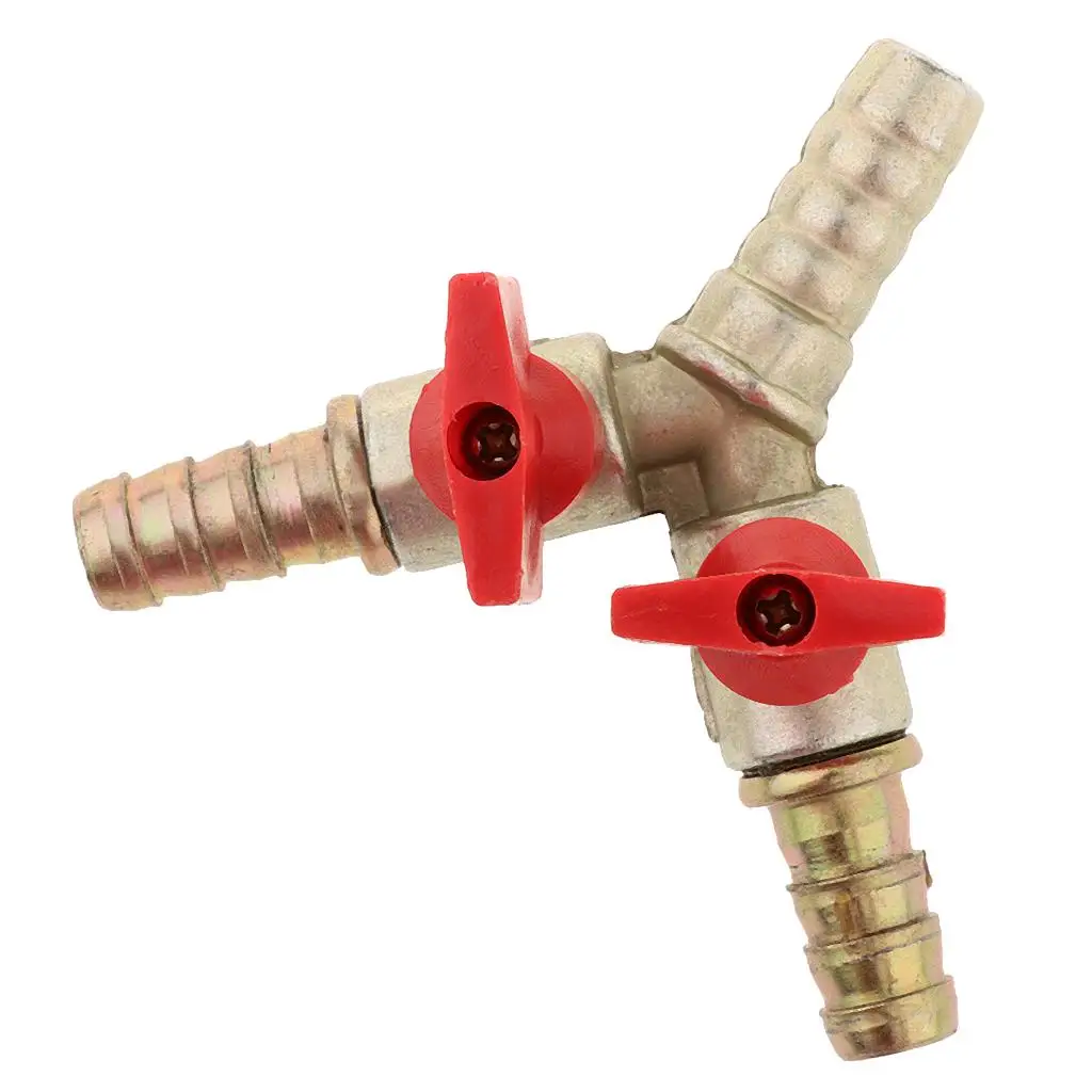 3 Way Y Shaped Gas Fuel Valve - Brass Barbed Y Shaped Ball Valve Fuel Gas Oil Pipe Fitting Clamp