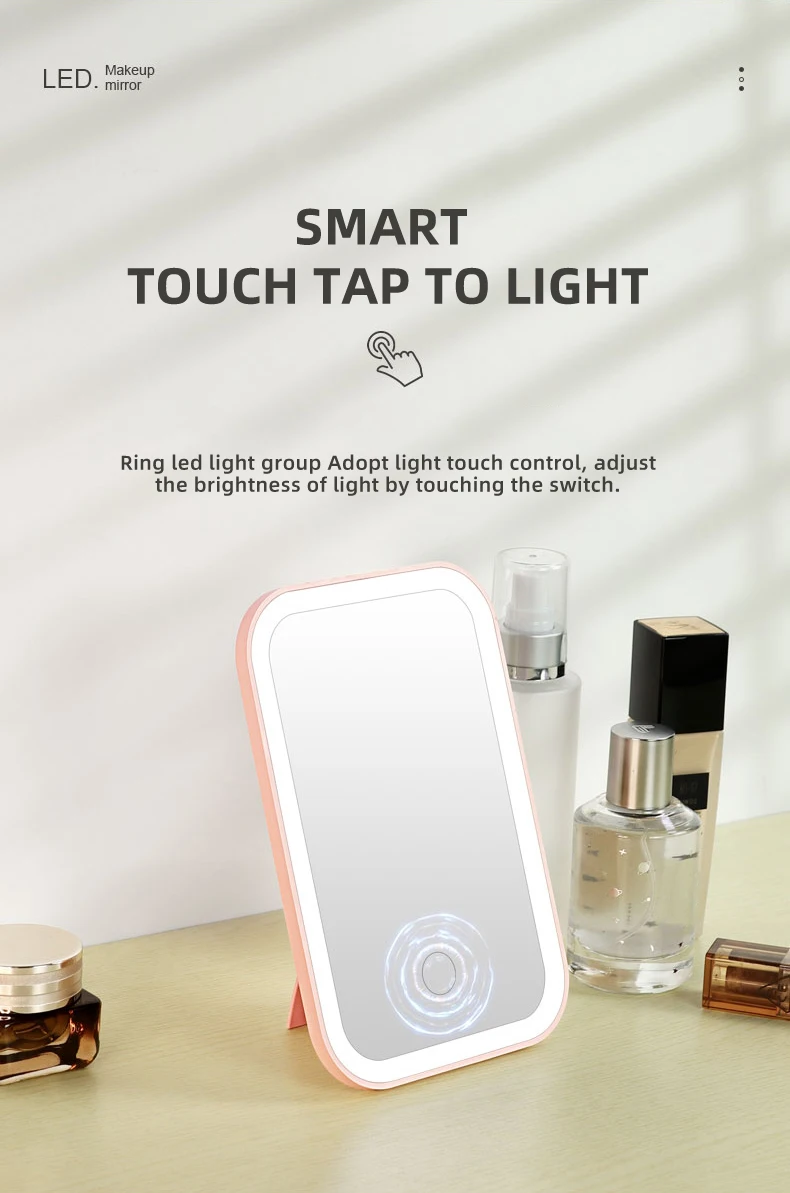 Description Picture 5 of itemMakeup Mirror With Light White LED Daylight Vanity Mirror Detachable/Storage Base 3 Modes Mirror With Light Gift USB Cable