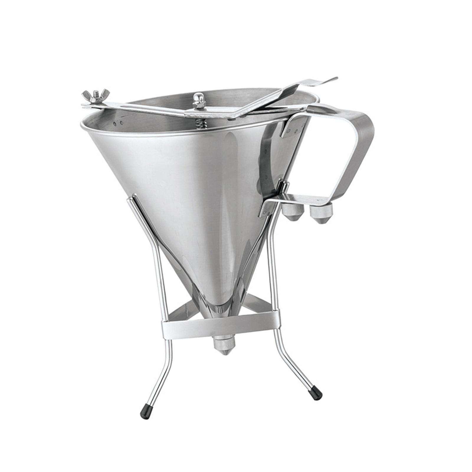 Stainless Steel Funnel Balls Tools with Handle Octopus Making Funnel Dispenser for Desserts Making Cake Decorating Crepes Baking