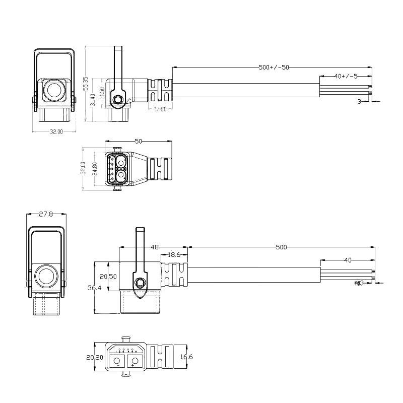 Conector de carregamento macho para veículo elétrico,