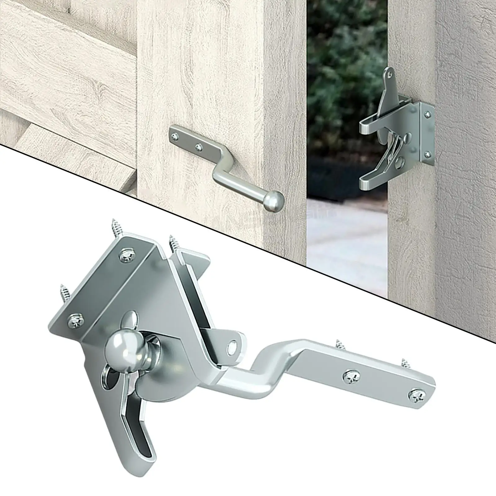 Steel Fence Lock Easy Install Rustic Decor Self Locking Door Latch Hardware Gate Latch for Garden Pasture Outdoor Wood Fence