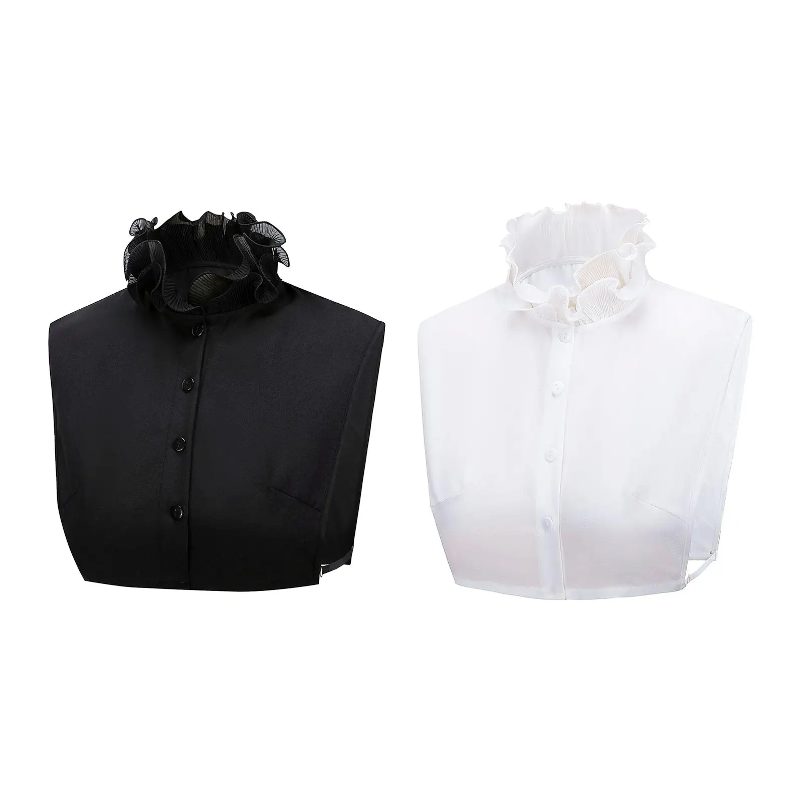 Women Detachable Collar Stylish Ruffled Neck Detachable Versatile Mock Neck False Collar for Dress Shirt Clothes Sweater