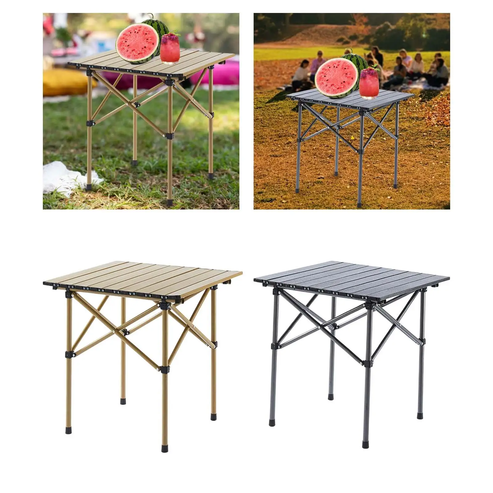 Portable Lightweight Camping Folding Table Rack Collapsible Furniture Desk Tableware for Fishing Beach Hiking Outdoor Backyard