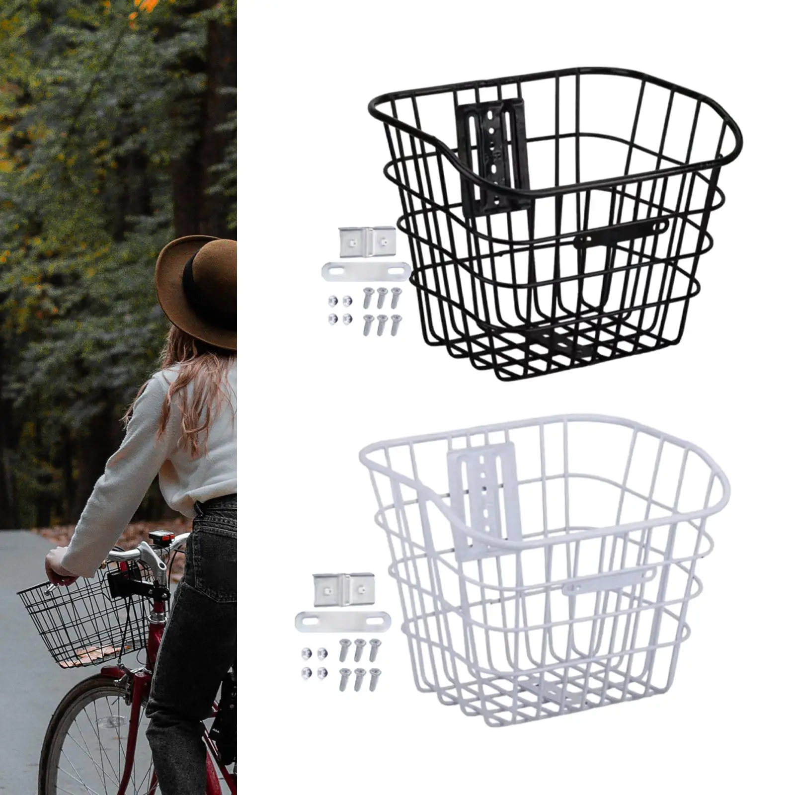 Bike Basket, MultiPurpose Detachable Bicycle Front Basket for Pet, Cycling,