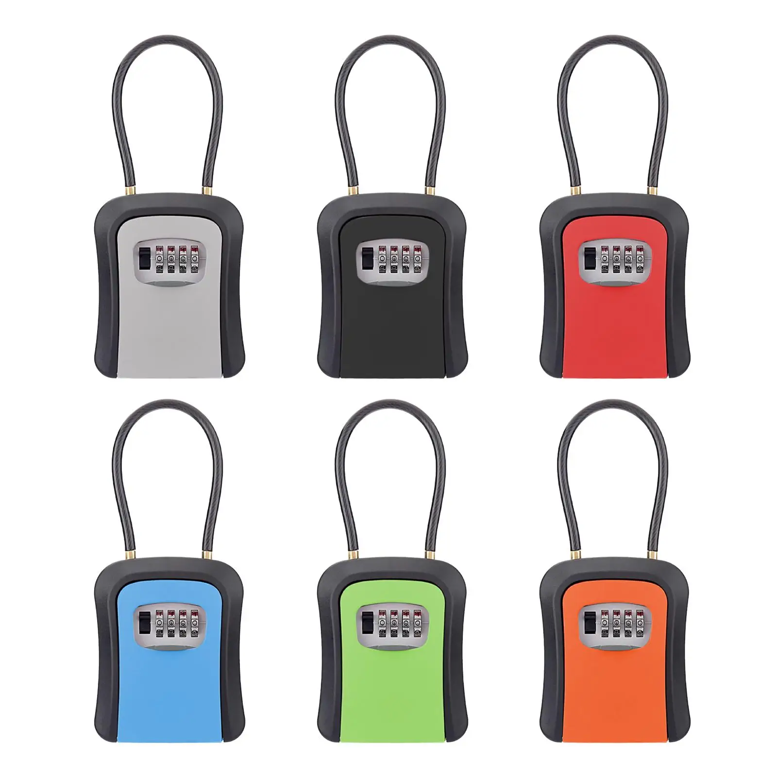 Key Lock Box Key Security Box with 4 Digit Combination Waterproof Resettable Code for House Keys Durable Lightweight Versatile