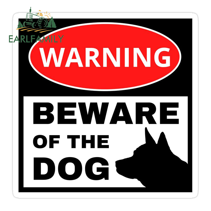 Title 13, EARLFAMILY 13cm x 9.7cm WARNING Beware of Dog S...