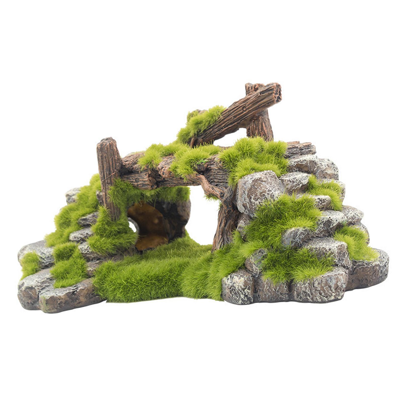 Aquarium Rockery Aquatic Caves Landscape Decoration Hiding Cave Figurine Fish Tank Ornament for Living Room Table Decoration