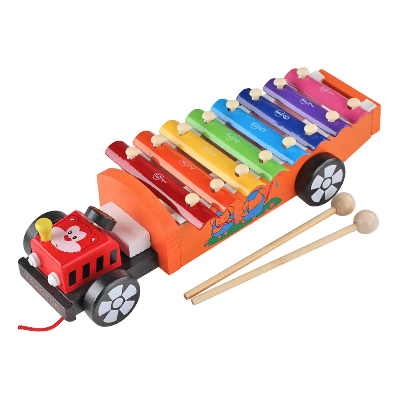 8 Note Xylophone with 2 Mallets Educational Hand Percussion Musical Instrument Valentines Day Gifts for Kids Adults Beginners