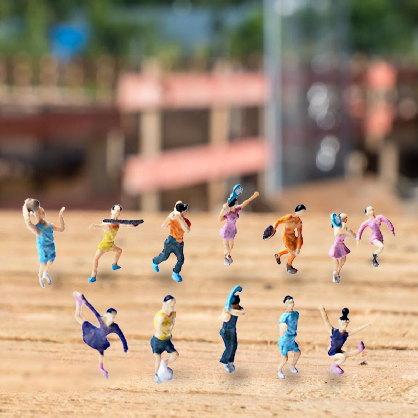 Mini Figurines Player Figure Tiny People DIY Layout Scenery Accs Miniature Sport Player Figurines for Micro Landscapes Decor