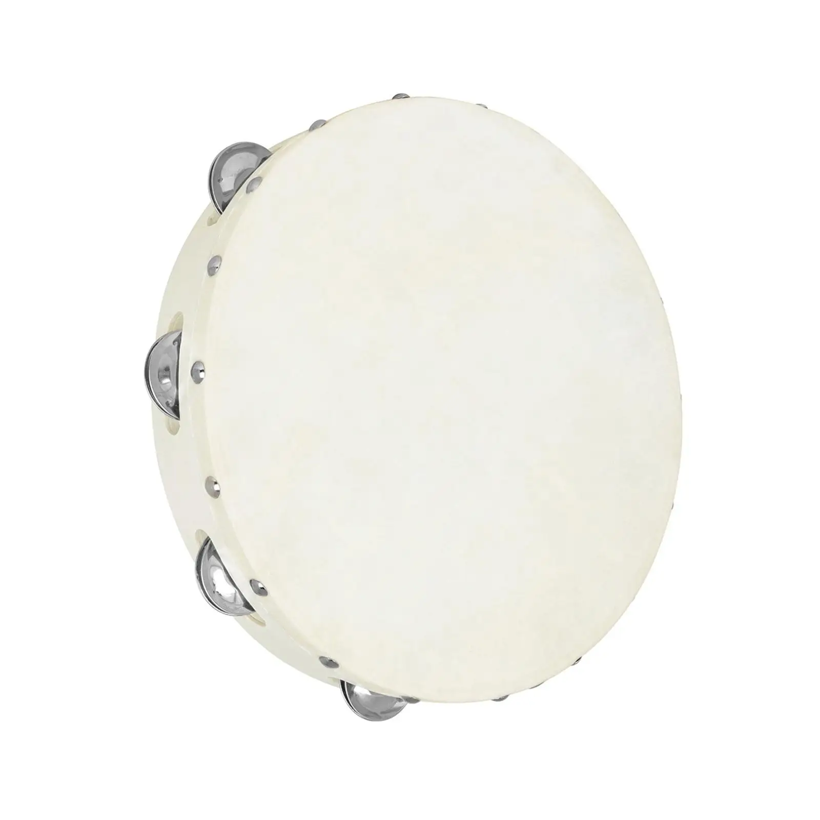 Tambourine Drum Handheld Drum Educational Single Row Metal Bells for KTV